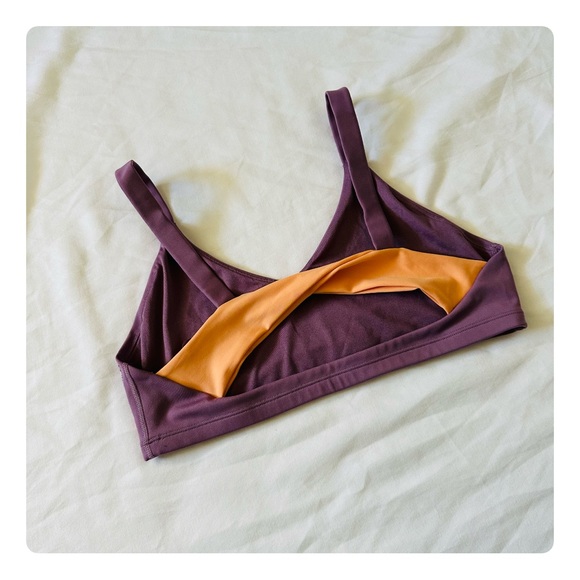 ★ Wildfox Karma Twist Back Sports Bra - Grapeade/LightIrange ★ - Picture 9 of 17